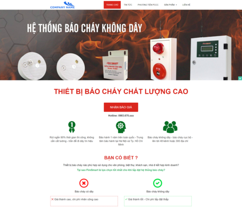 Trang bán hàng thiết bị báo cháy