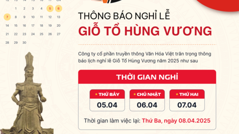 THÔNG BÁO LỊCH NGHỈ GIỖ TỔ HÙNG VƯƠNG NĂM 2025
