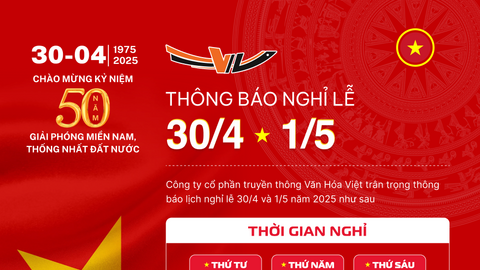 🎉 THÔNG BÁO LỊCH NGHỈ LỄ 30/4 & 1/5 NĂM 2025 🎉