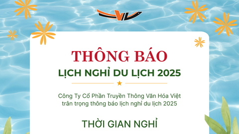 📢 THÔNG BÁO LỊCH NGHỈ DU LỊCH NGÀY 25,26,27/07/2025🌴